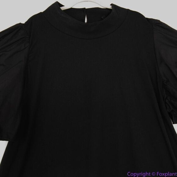 NEW Eloquii black T Neck‎ Easy Dress With Flounce, 26 - Picture 3 of 12